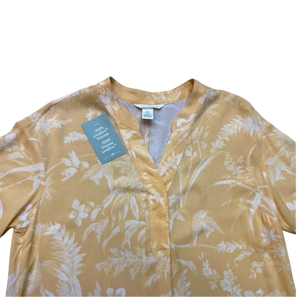 H&M Floral Yellow Dress ~ New - Picture 7 of 12